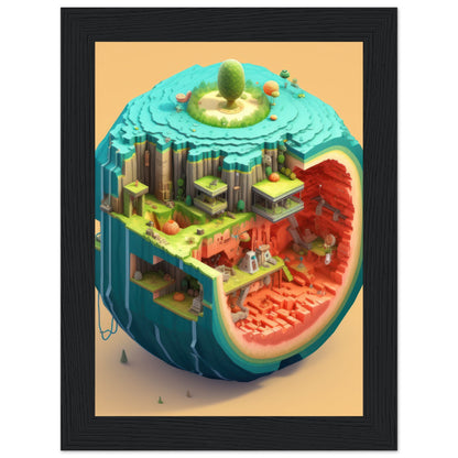 Melon Utopia Matte Paper Wooden Framed Poster