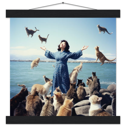 Raining Cats Matte Paper Poster with Hanger