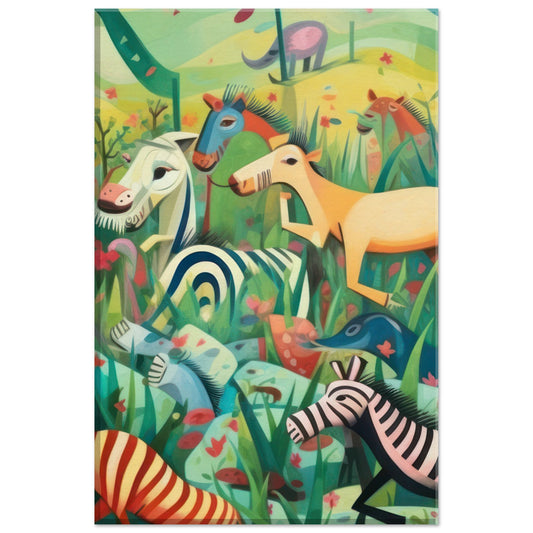 Rainbow Menagerie Canvas