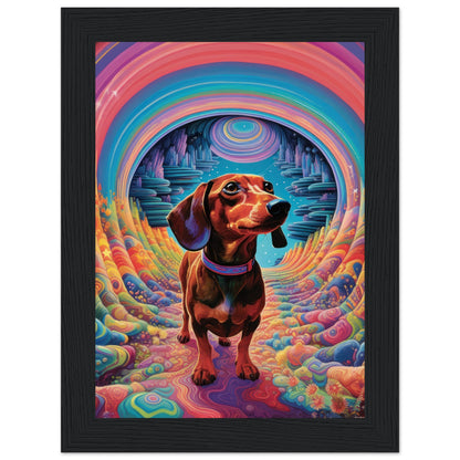 Small Dog Big World Matte Paper Wooden Framed Poster