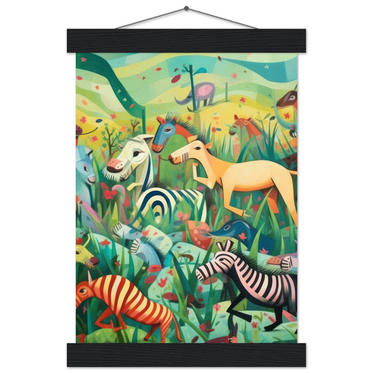 Rainbow Menagerie Matte Paper Poster with Hanger