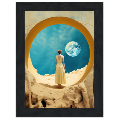 With Love From The Moon Matte Paper Wooden Framed Poster