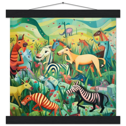 Rainbow Menagerie Matte Paper Poster with Hanger